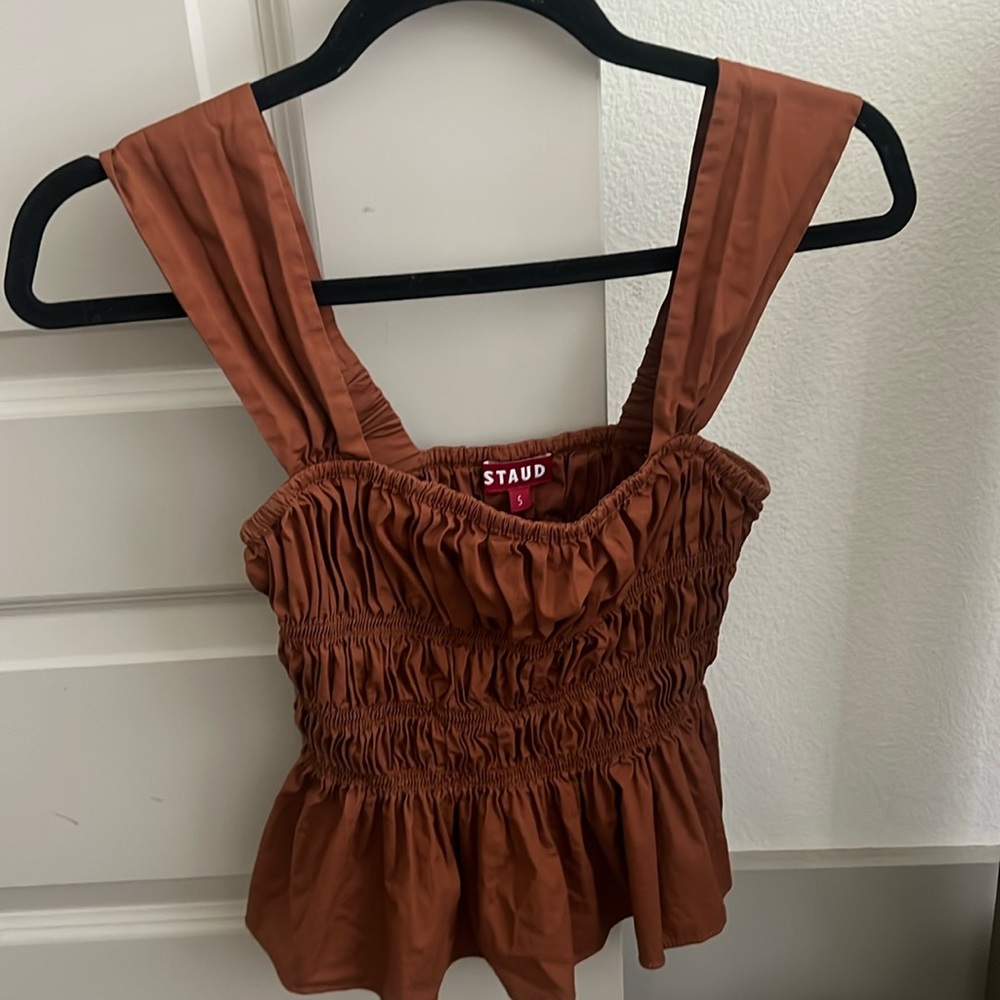 Staud Ida Top Ruched Peplum Size Small